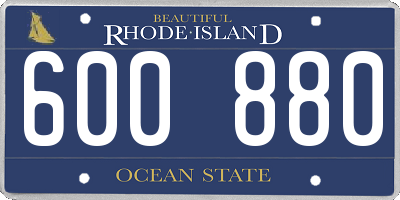 RI license plate 600880