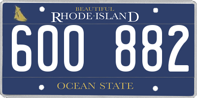 RI license plate 600882