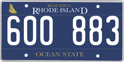 RI license plate 600883