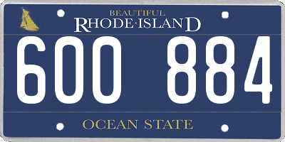 RI license plate 600884