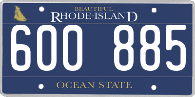 RI license plate 600885