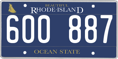 RI license plate 600887