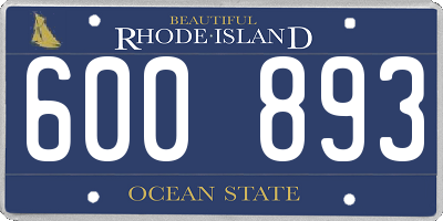 RI license plate 600893