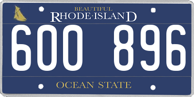 RI license plate 600896