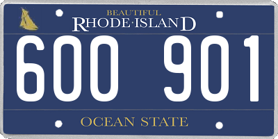 RI license plate 600901
