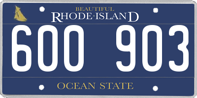 RI license plate 600903