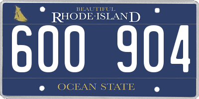 RI license plate 600904