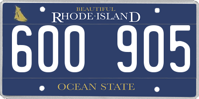 RI license plate 600905