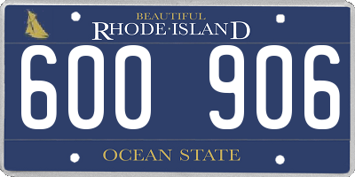 RI license plate 600906