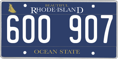 RI license plate 600907