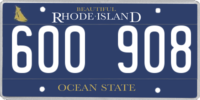 RI license plate 600908