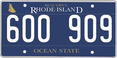 RI license plate 600909