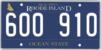 RI license plate 600910