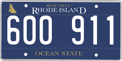 RI license plate 600911