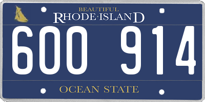 RI license plate 600914