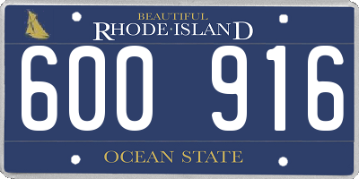 RI license plate 600916