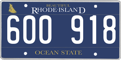 RI license plate 600918