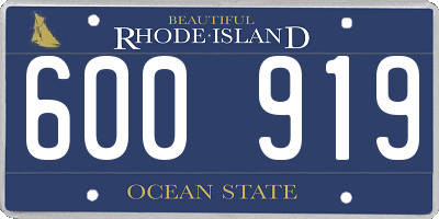RI license plate 600919