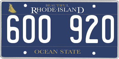 RI license plate 600920