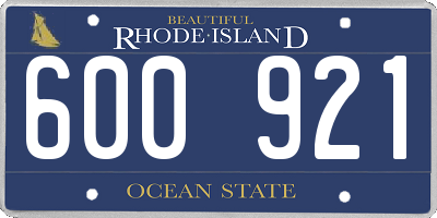 RI license plate 600921