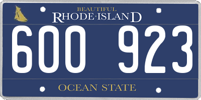 RI license plate 600923