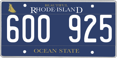 RI license plate 600925