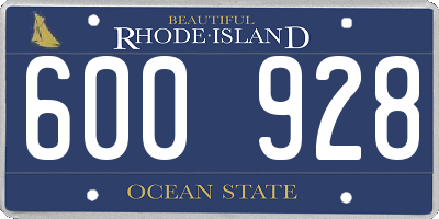 RI license plate 600928