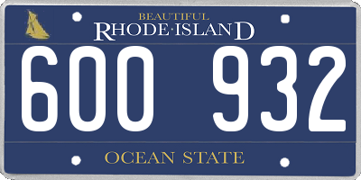 RI license plate 600932