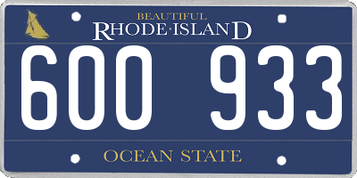 RI license plate 600933