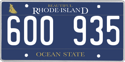 RI license plate 600935
