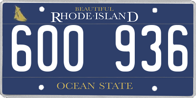 RI license plate 600936