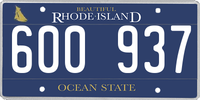 RI license plate 600937