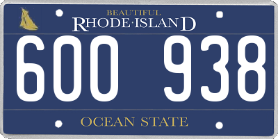RI license plate 600938