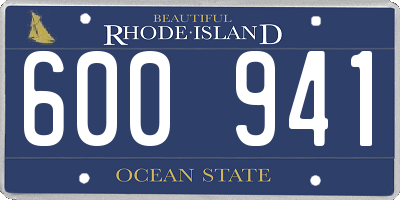 RI license plate 600941