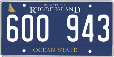 RI license plate 600943