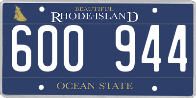 RI license plate 600944