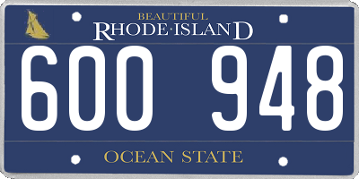 RI license plate 600948