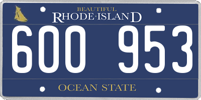 RI license plate 600953