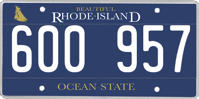 RI license plate 600957