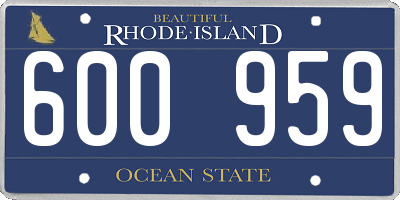 RI license plate 600959