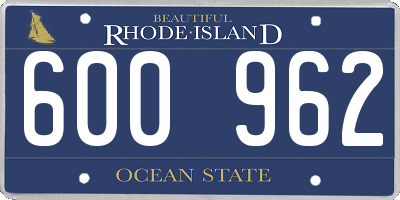 RI license plate 600962