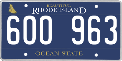 RI license plate 600963