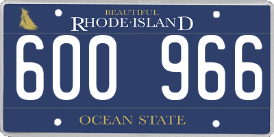 RI license plate 600966