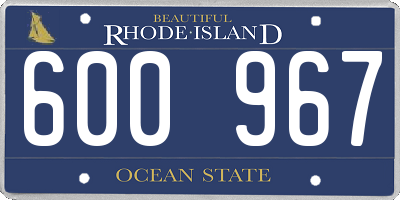 RI license plate 600967