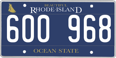 RI license plate 600968