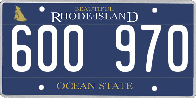 RI license plate 600970