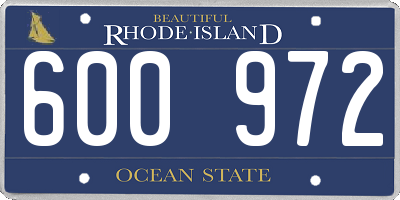 RI license plate 600972
