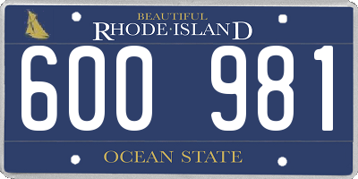RI license plate 600981