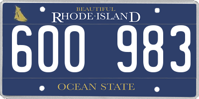 RI license plate 600983