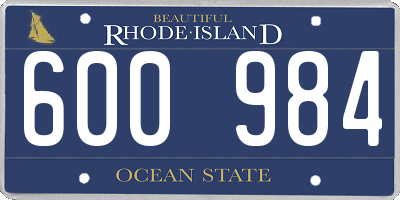 RI license plate 600984